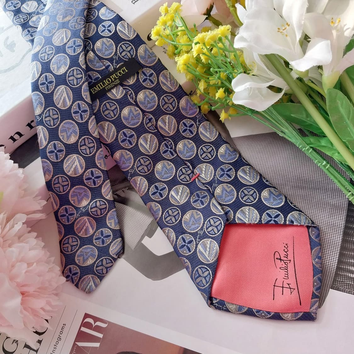 에밀리오 푸치 실크 자카드 넥타이 8.6cm S~A+등급 K1359
 상품이미지4