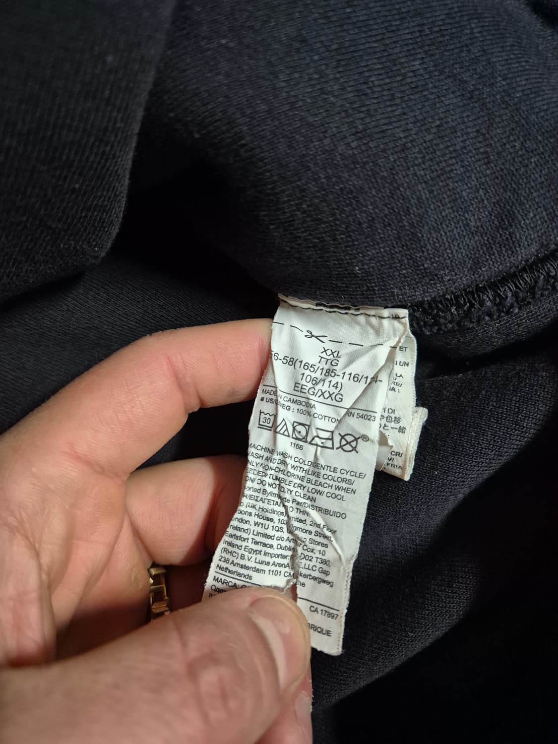 [XXL] 이지갭 블랙 검정 후드 티셔츠 상품이미지3