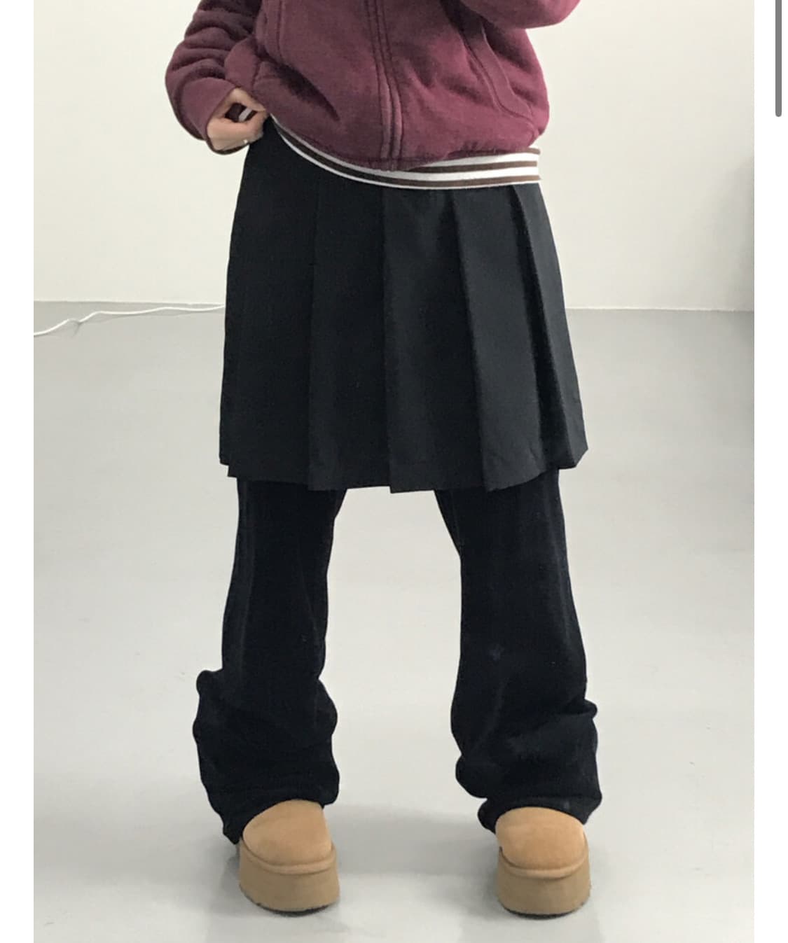 블랙 미디 스커트 상품이미지1
