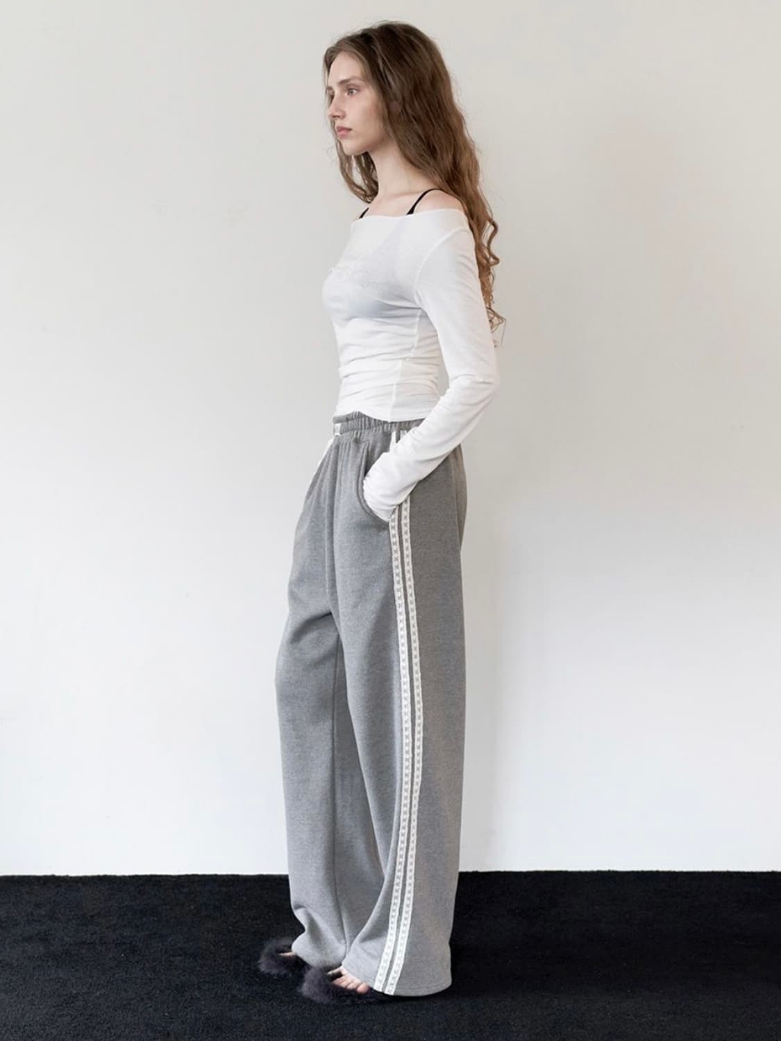 락케이크 레이스 조거팬츠 그레이 s 상품이미지1