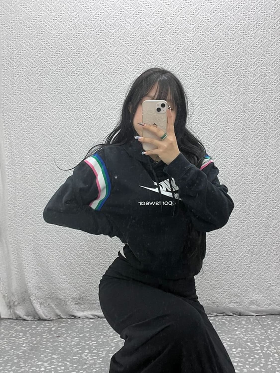 나이키 올드스쿨 레트로 오버핏 약기모 크롭 후드티 M C07779 상품이미지2