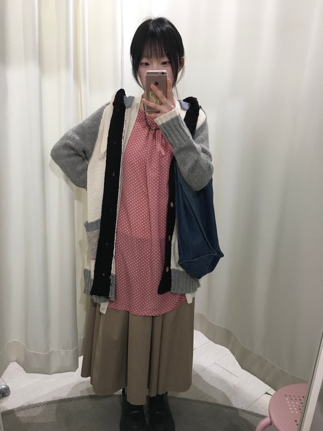 dot layered cardigan 상품이미지3