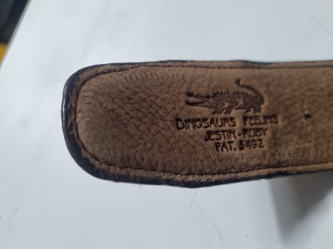 80's 빈티지 크로커다일st 가죽 벨트 브라운 상품이미지3