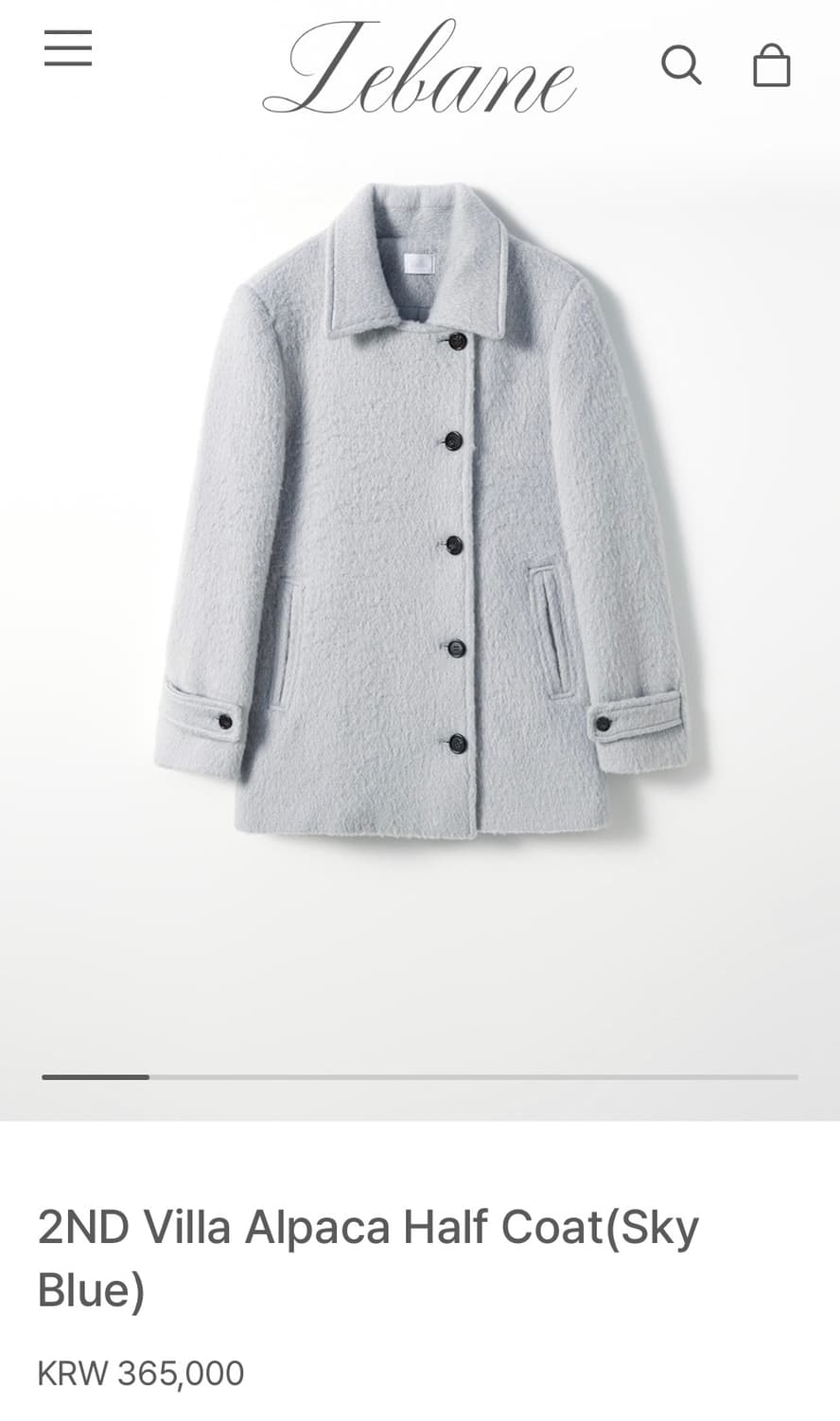 르베인 알파카 하프코트 스카이블루 하늘 상품이미지2