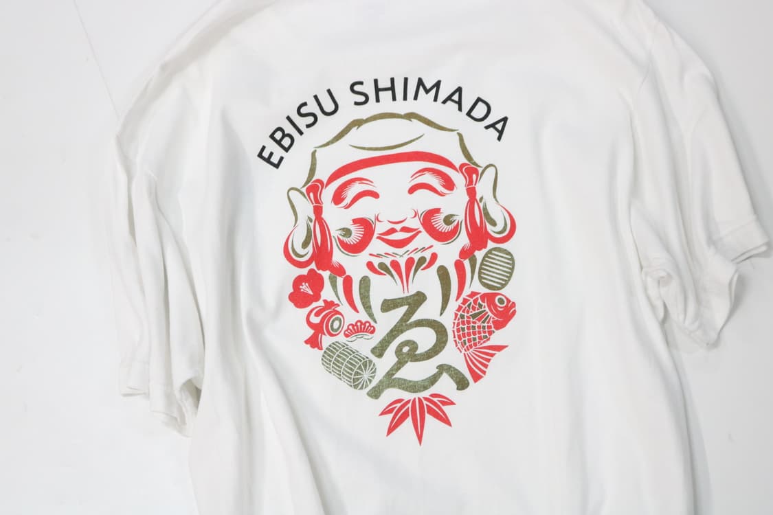 EBISU SHIMADA 에비스 시마다 재팬 그래픽 화이트 반팔 티셔츠 상품이미지3