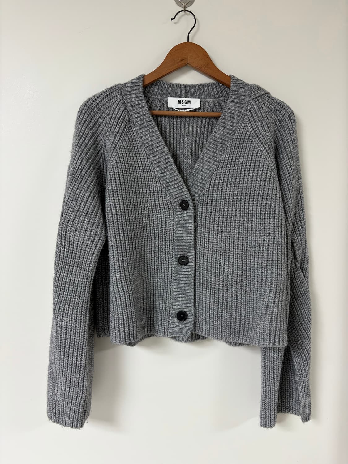 MSGM 꽈배기 트임 골지 니트 가디건 상품이미지1
