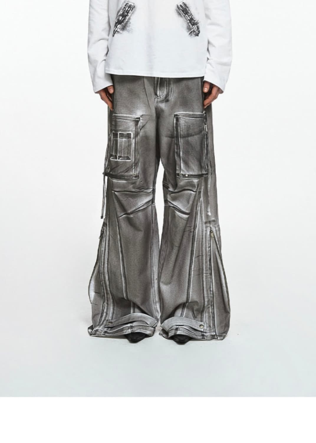 나체 슬레이 워싱 팬츠 /여성 바지/남성 바지 상품이미지1