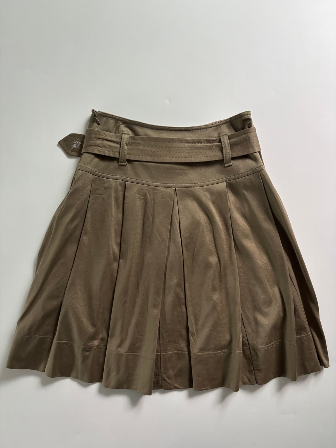 Burberry 버버리 런던 카키 플리츠 벨티드 스커트 상품이미지9