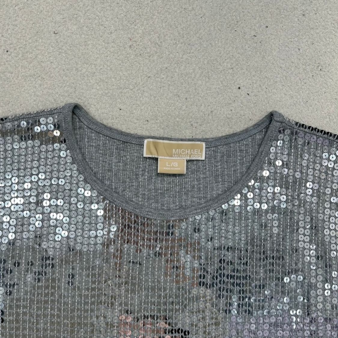 MICHAEL KORS top sequin short sleeve L 상품이미지5