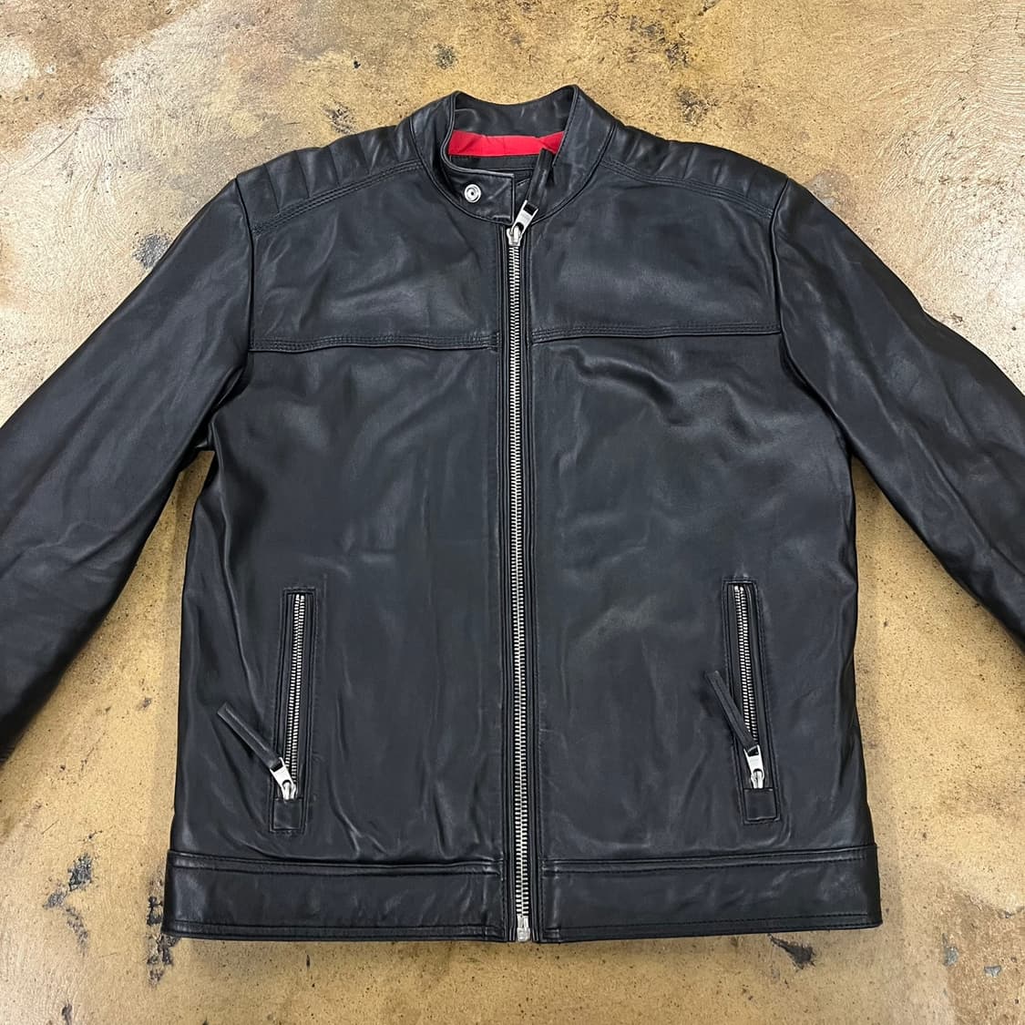 [정품/M] 캘빈클라인 진스 블랙 가죽 라이더 자켓 b12 상품이미지3