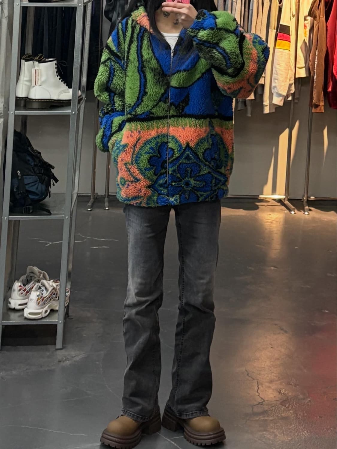 디스이즈네버댓 바틱 인조모피 자켓 블루 A3291 상품이미지1