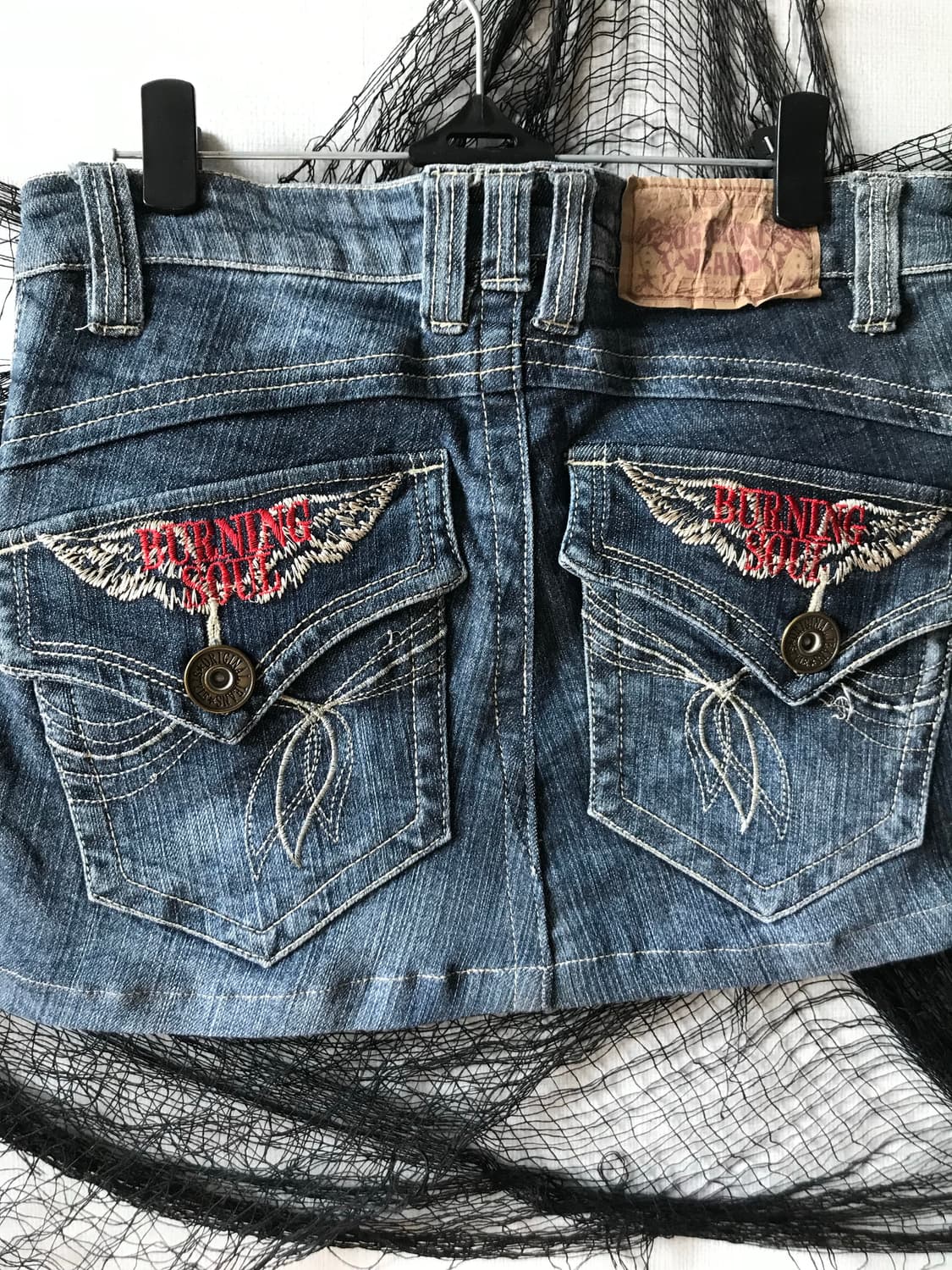 00s mood back patch detailed denim skirt 상품이미지2