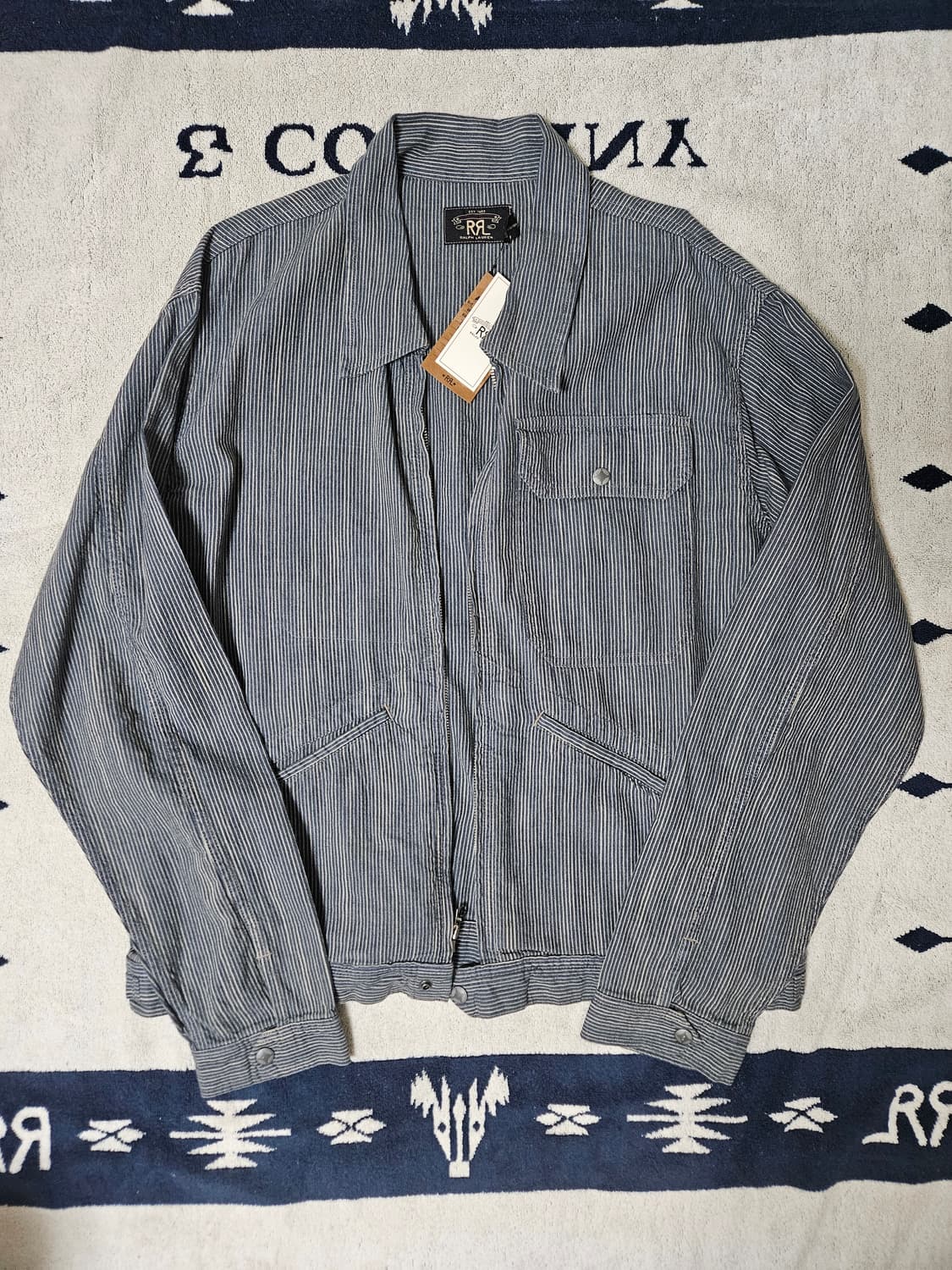 RRL 스트라이프 코튼 리넨 자켓 XL 상품이미지1