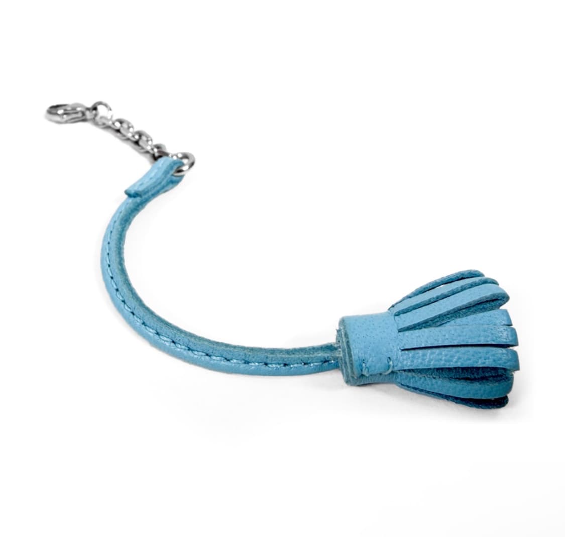 [S] 에르메스 카르멘시타 백 참 테슬 키링 키홀더 스몰 스카이블루 상품이미지3