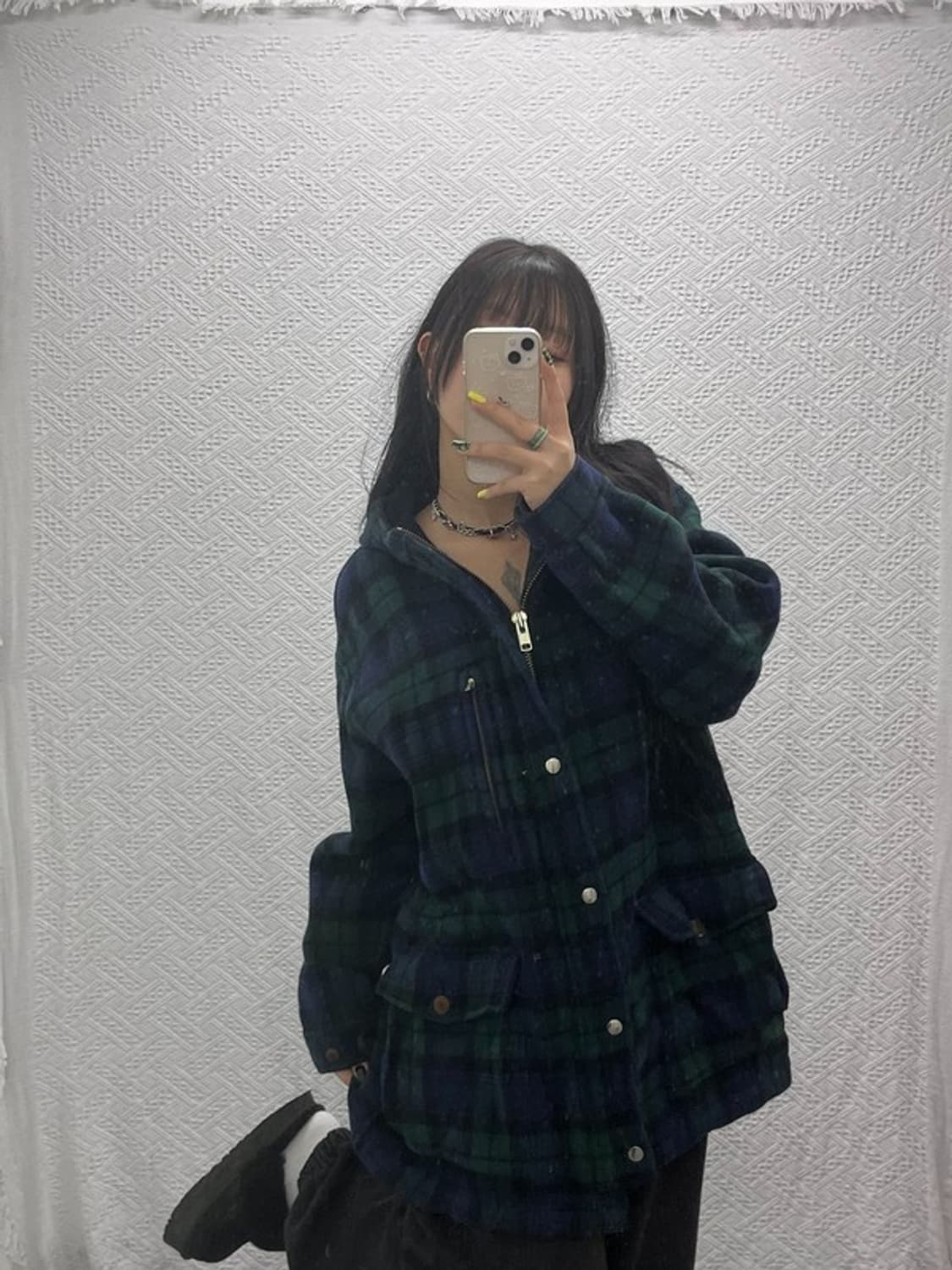 폴로 랄프로렌 블랙와치 홀리데이 체크 후드 미디 코트 95 C07451 상품이미지2