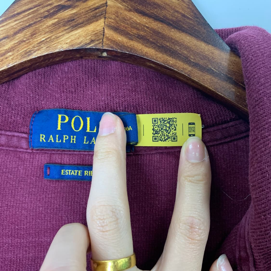  폴로 랄프로렌 QR 신형 버건디 반집업 니트 상품이미지5