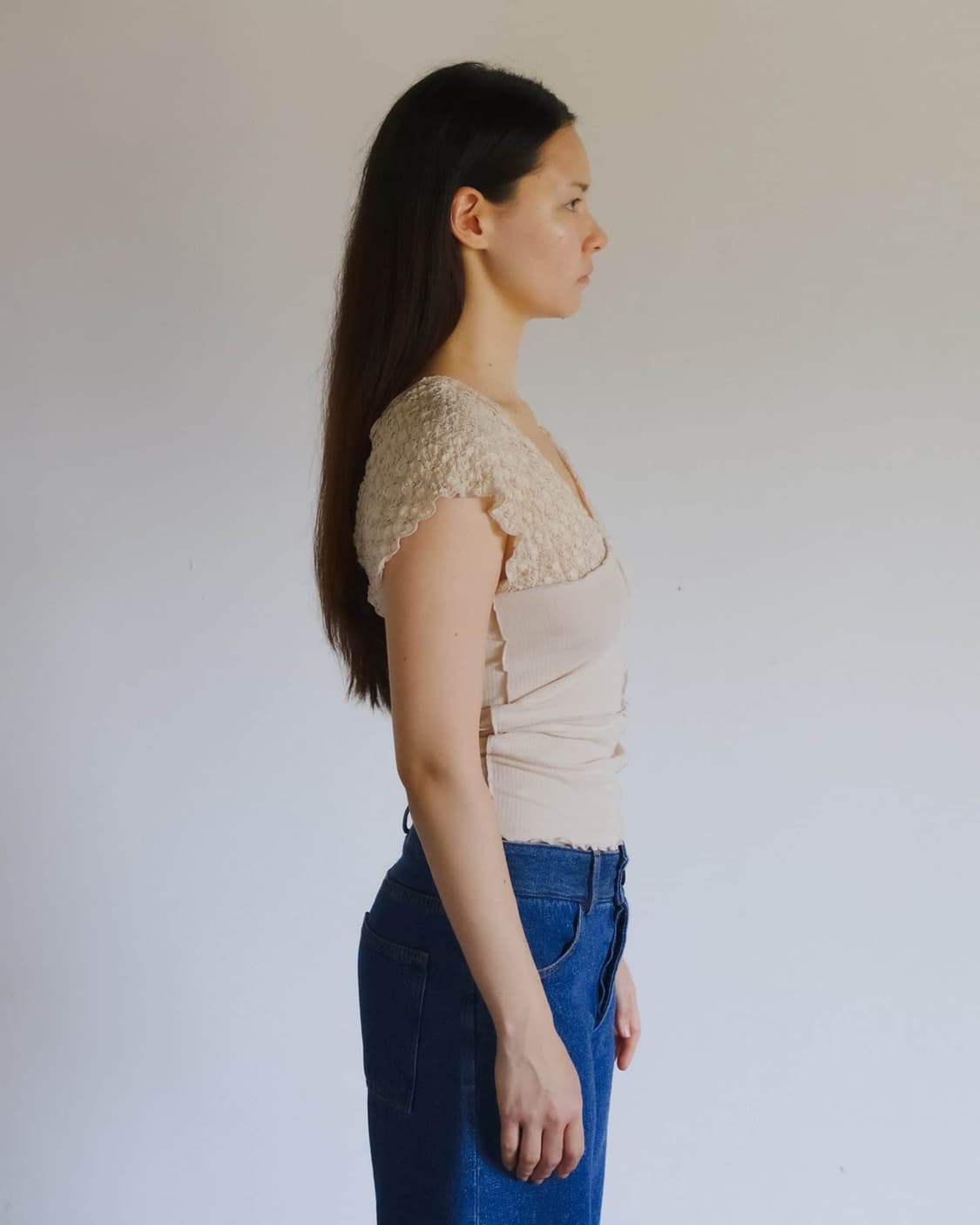 [XS,S,M]베이스레인지 Nehru 슬리브리스 탑/베이지 상품이미지2