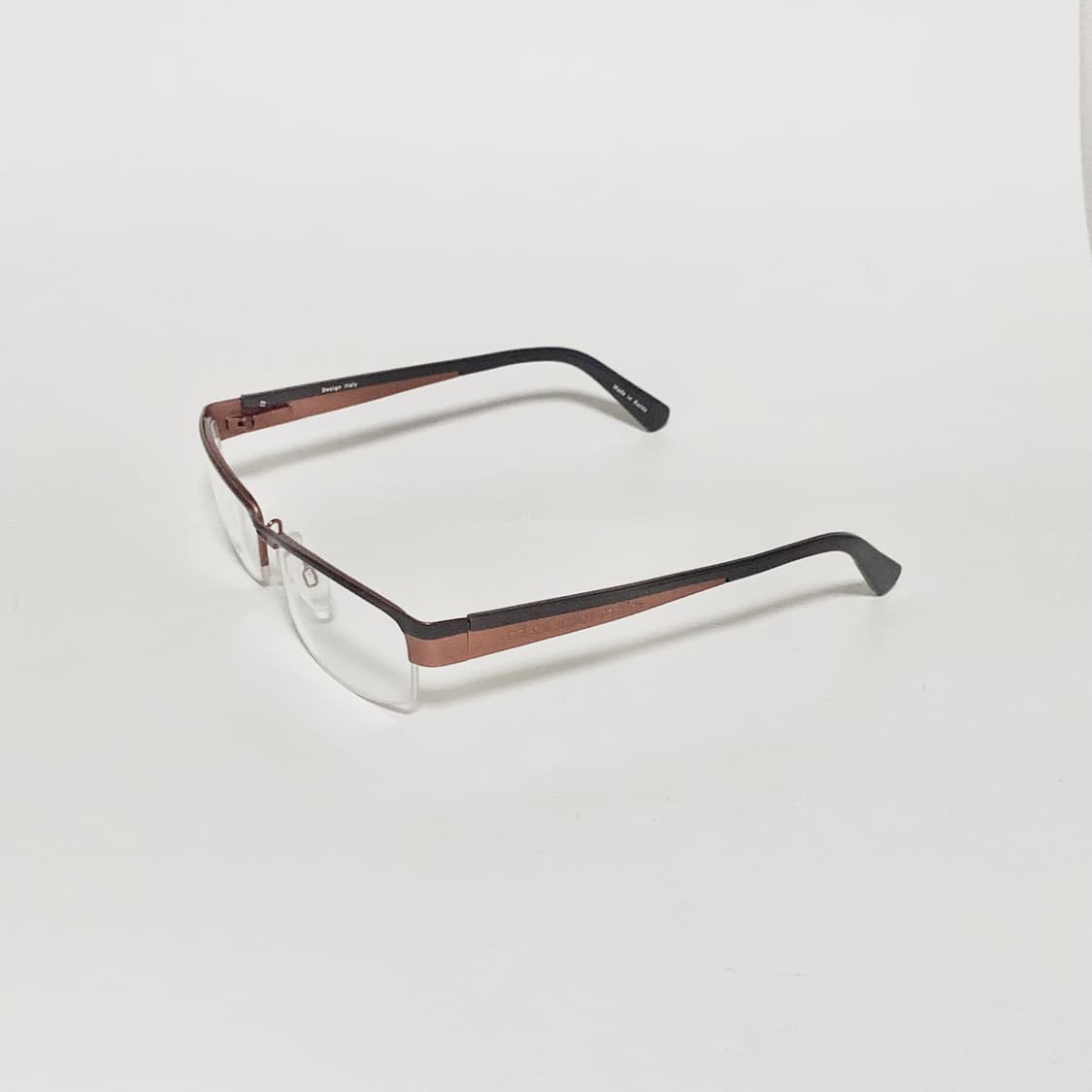 973 오버사이즈 슬림 브라운/코퍼 사각 반무테 안경테 픽키 상품이미지5