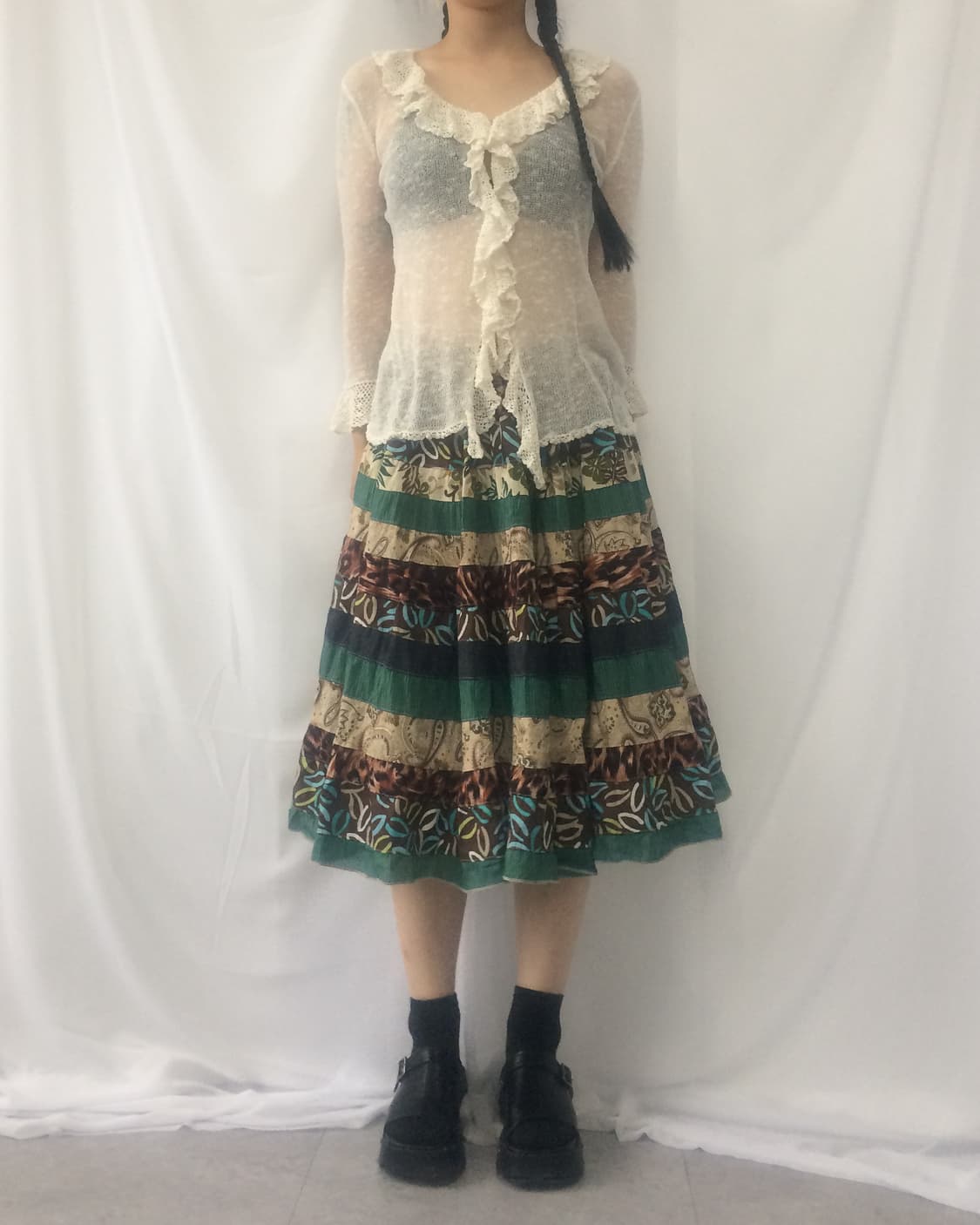 Ruffle crochet knit cardigan 상품이미지7