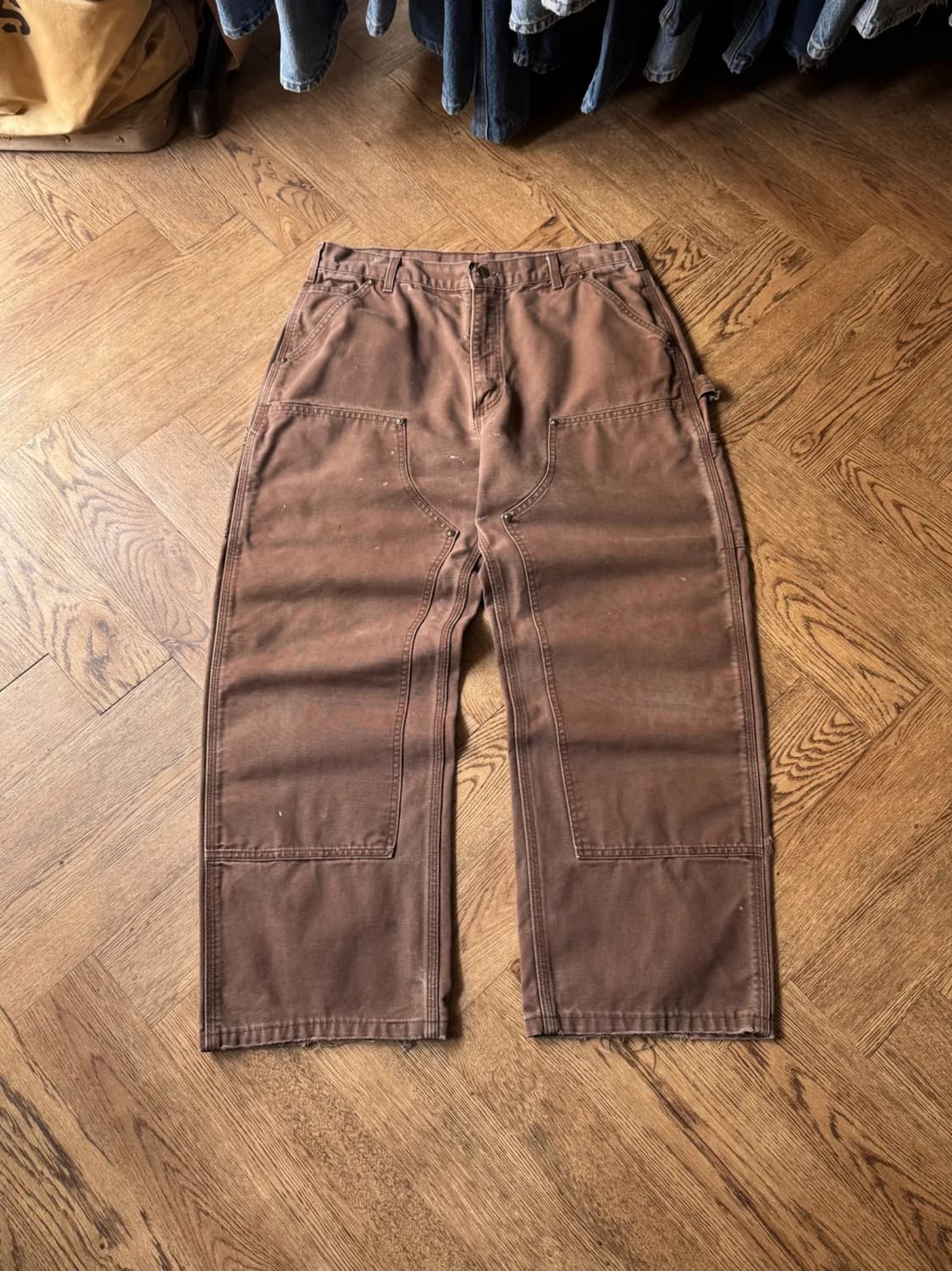 [36]칼하트 USA Made 빈티지 페인팅 체스트넛 더블니 워크 팬츠 상품이미지1