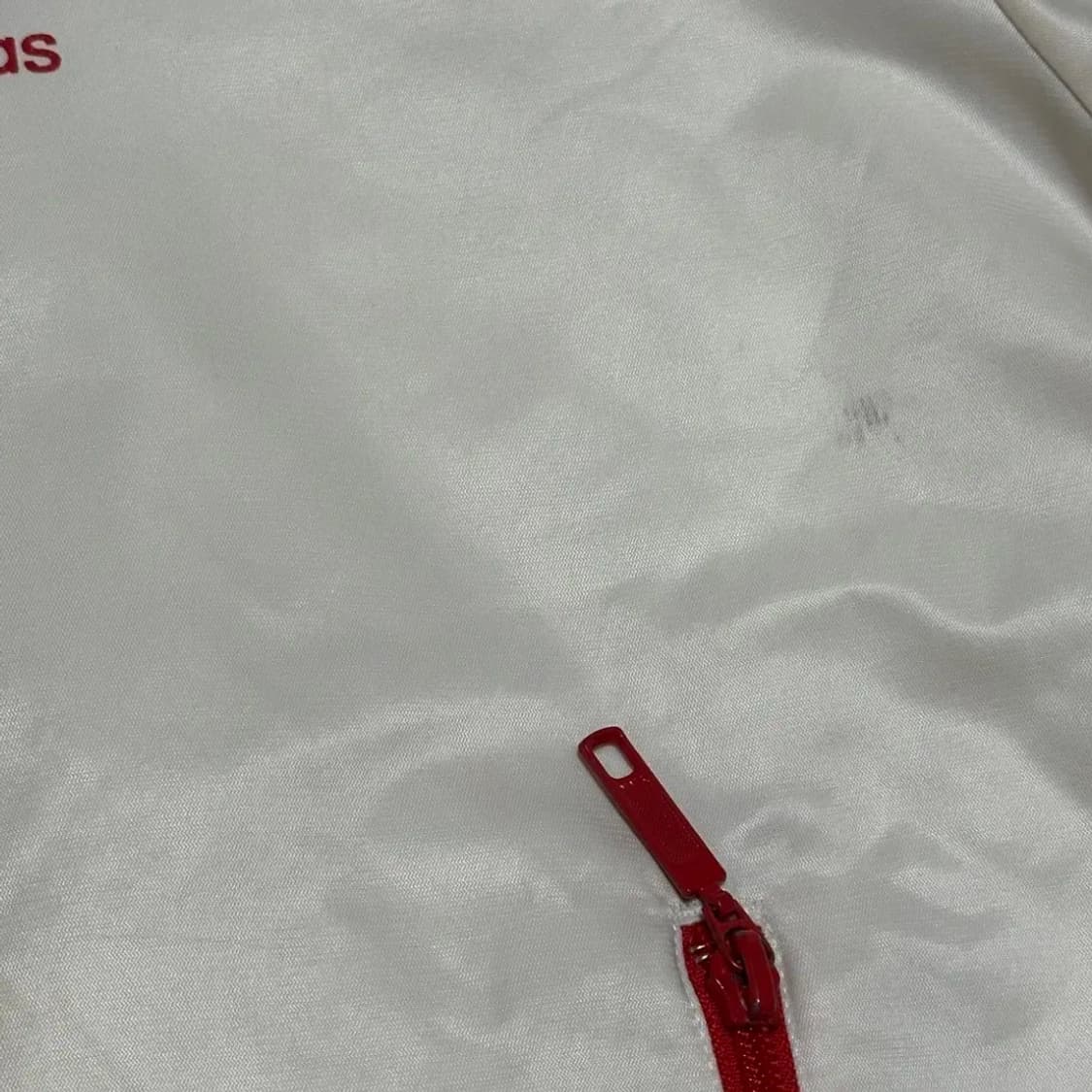 아디다스 파이어버드 아이보리 레드 배색 자켓 상품이미지6