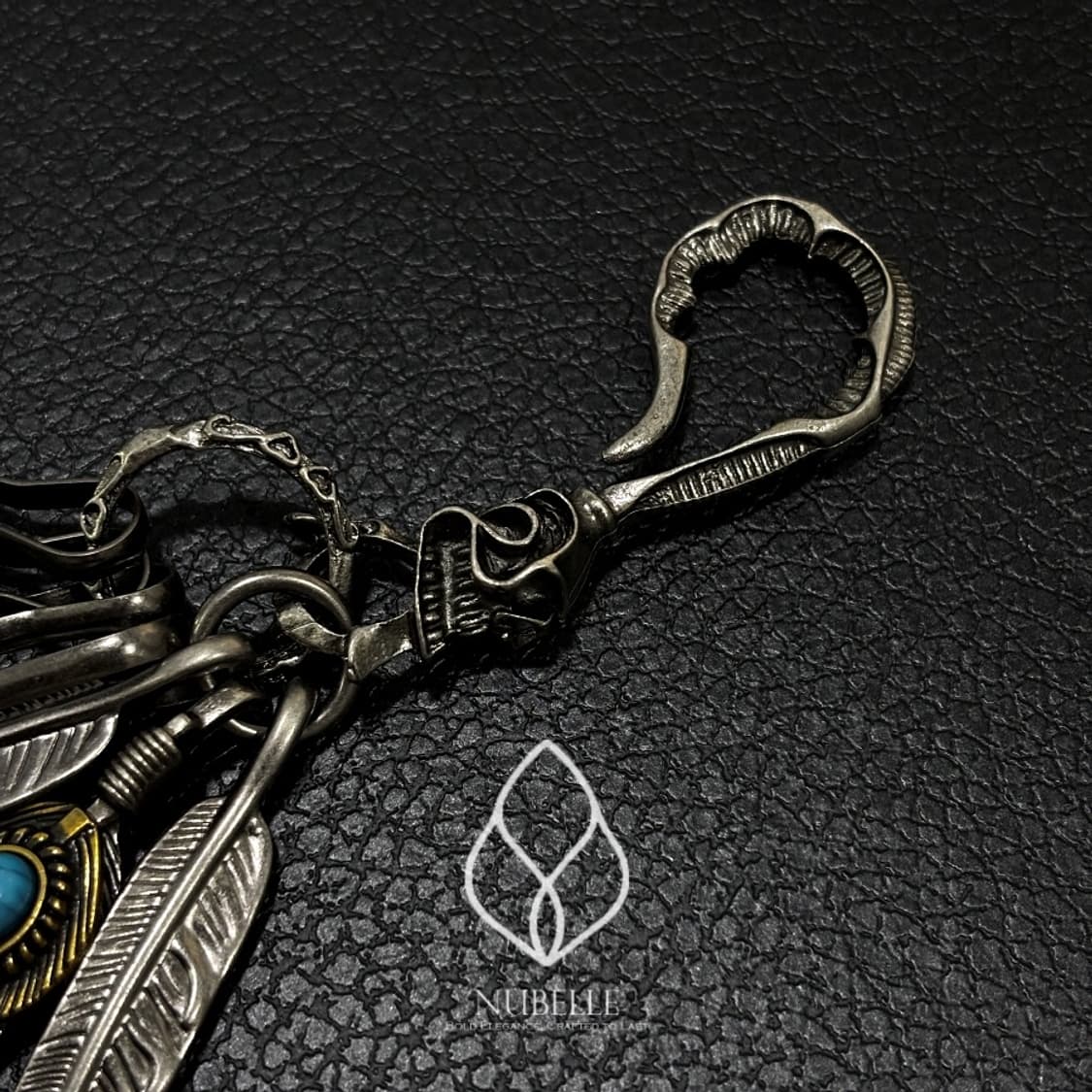 🌗 Turquoise feather keyring / 터키석 깃털 키링 상품이미지5