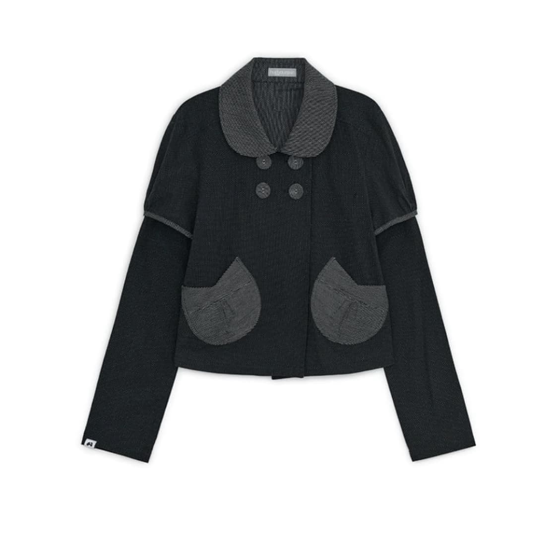 허그유어스킨 detachable round jacket black 허유스 상품이미지1