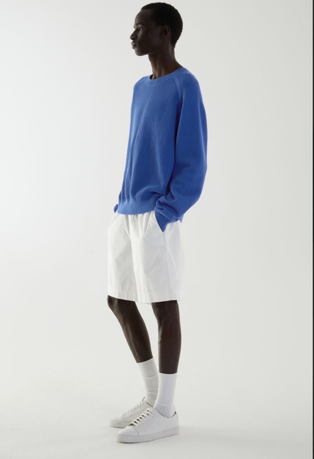 COS 코스 릴렉스드 코튼 니트 스웨터 M 블루 상품이미지2