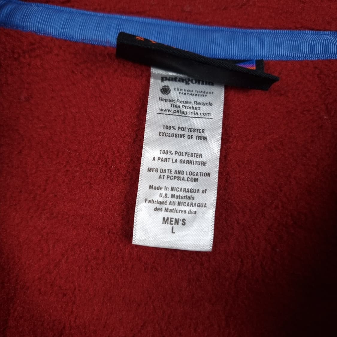 13FW 파타고니아 신칠라 스냅-T 레드/네이비 상품이미지6