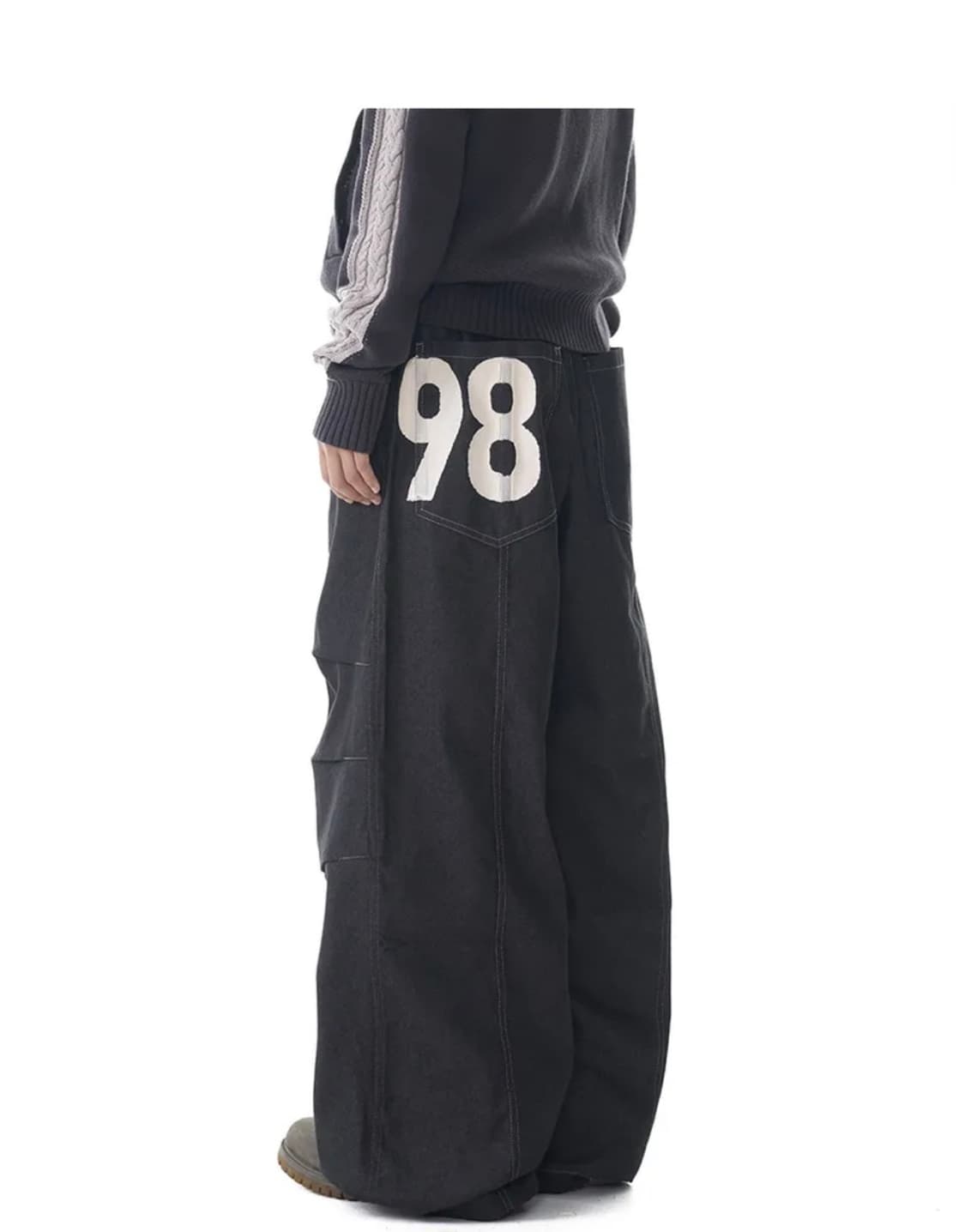 98 Printed Knee Pin-tuck Denim Pants  상품이미지1