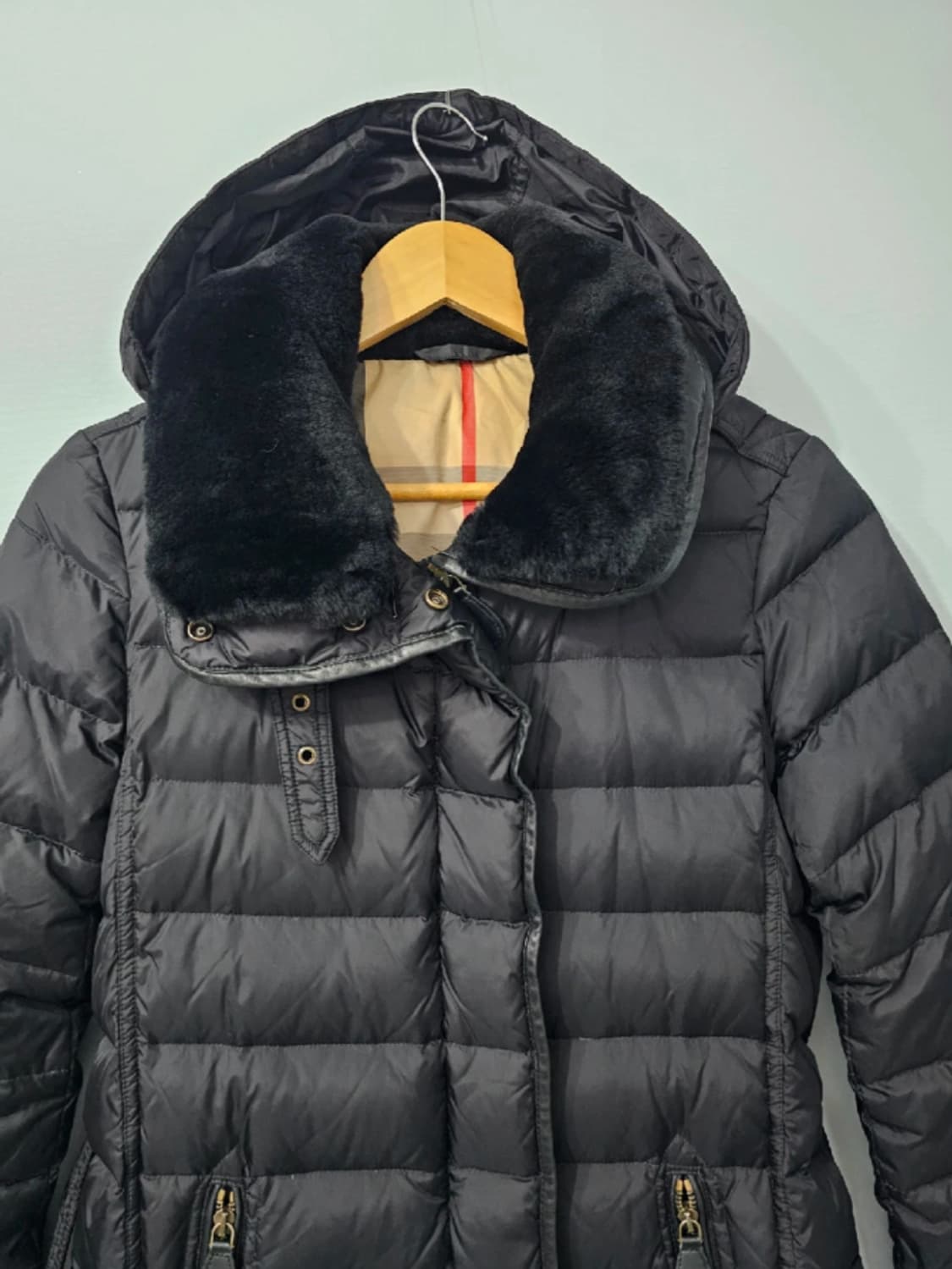 정품 버버리 블랙 벨티드 롱패딩 ~55반 상품이미지6