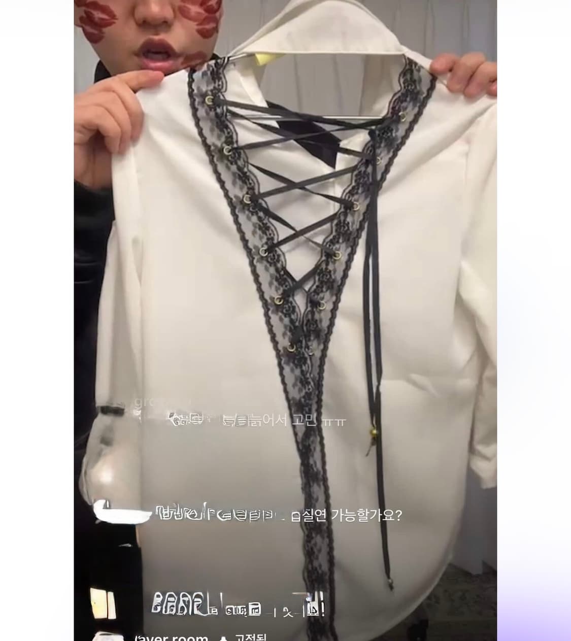 레이스 금장 셔츠 백포인트 빈티지 상품이미지1