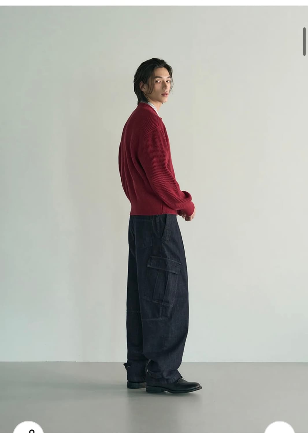 (XL) [데일리룸 X 시즈] 아카이브 코튼 크롭 니트 가디건 RED판매 상품이미지6