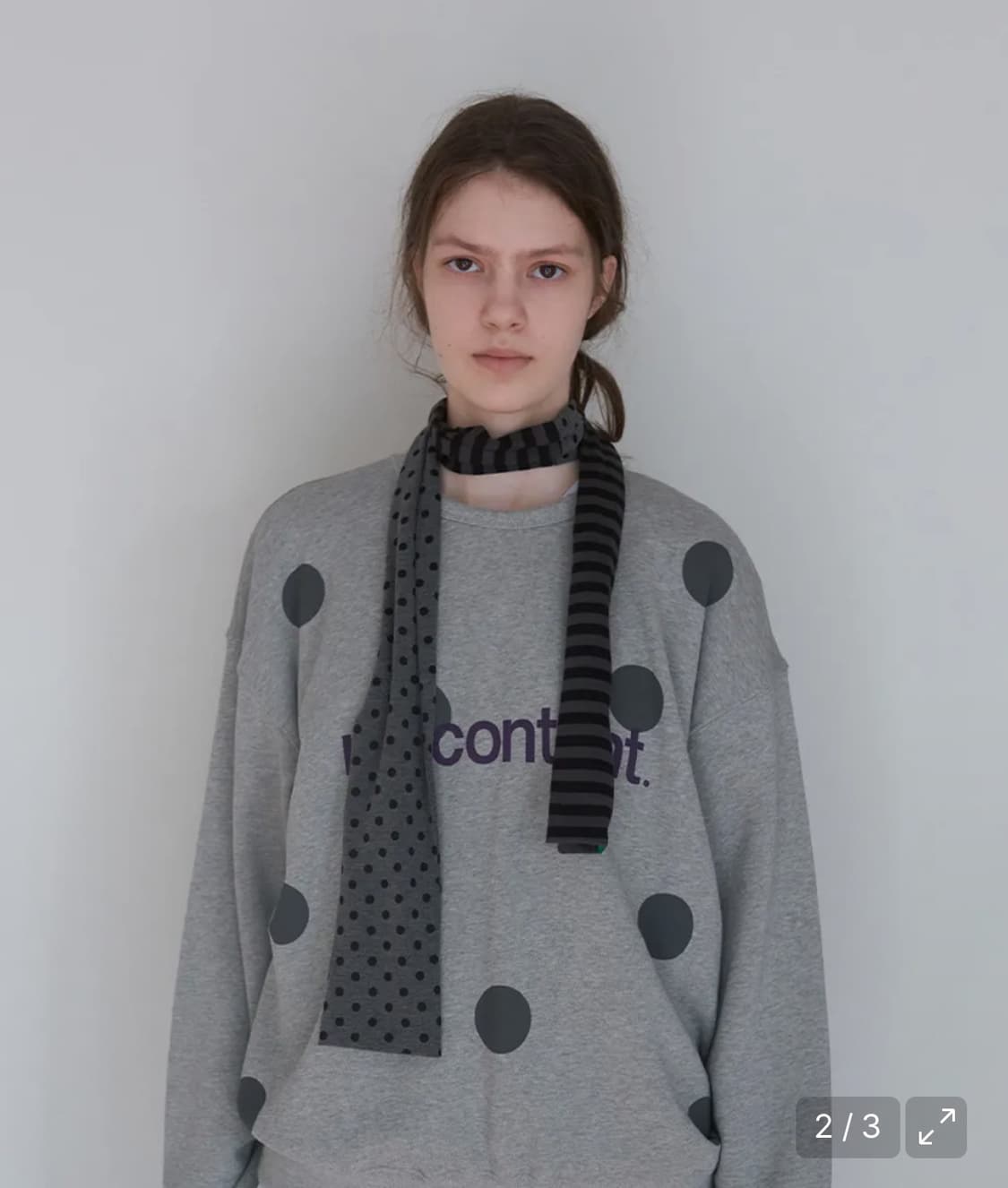 노컨텐츠 멀티 패턴 스카프 챠콜 상품이미지2