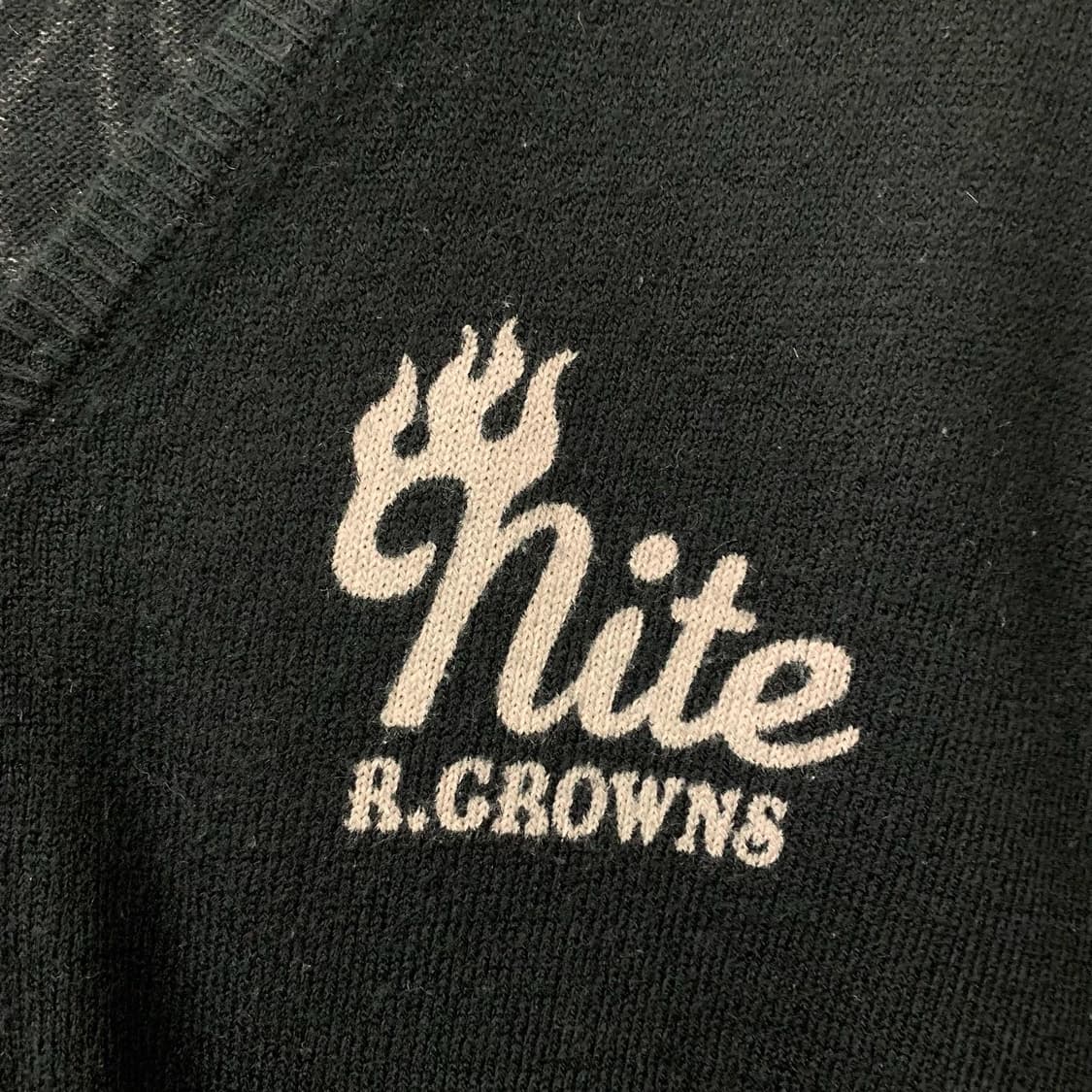 로데오 크라운스 블랙 백스컬 브이넥 가디건 상품이미지2