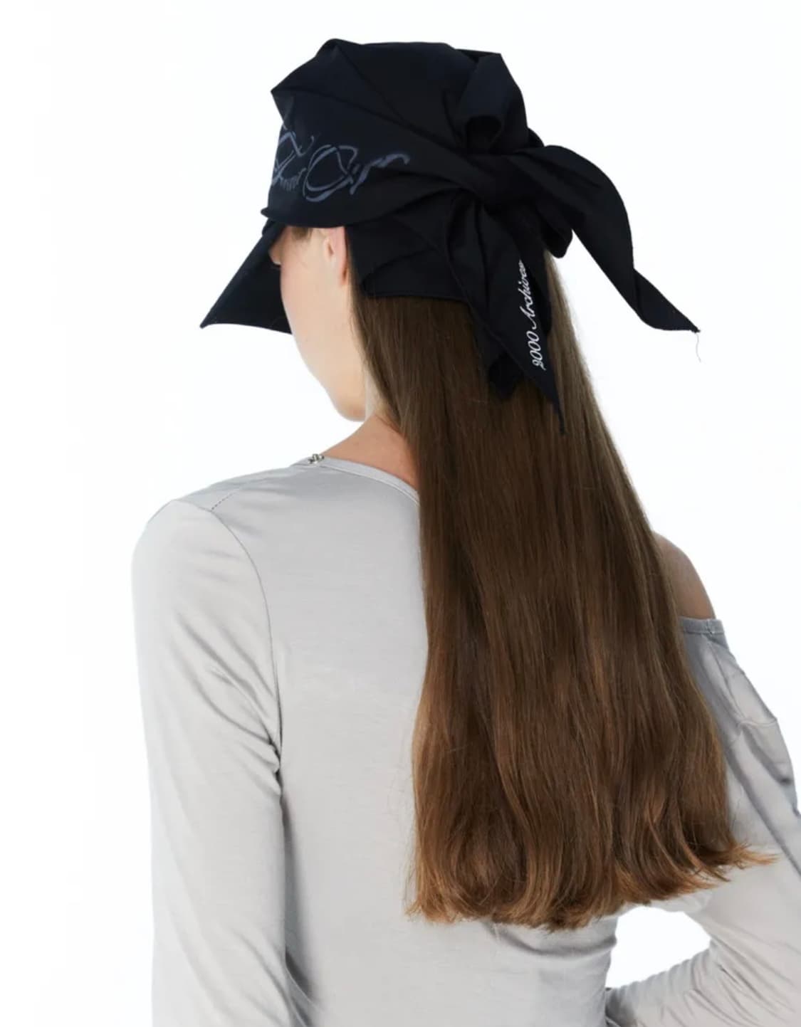 2000 아카이브스 STRAPPY SCARF CAP (BLACK) 상품이미지4