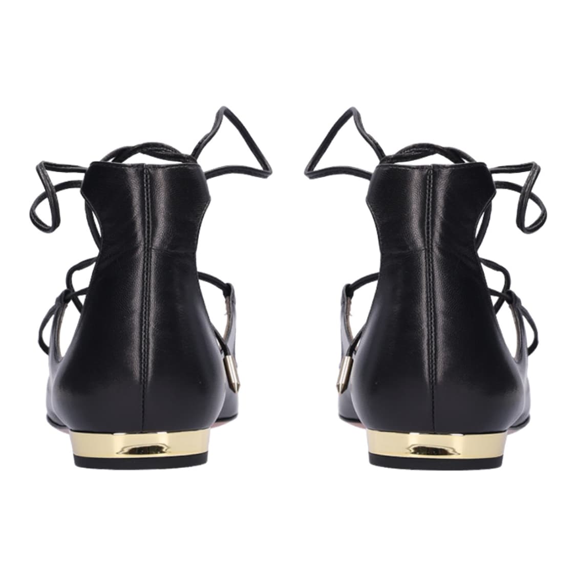 아쿠아주라 크리스티 레이스업 플랫 슈즈 레더 블랙 38  상품이미지4