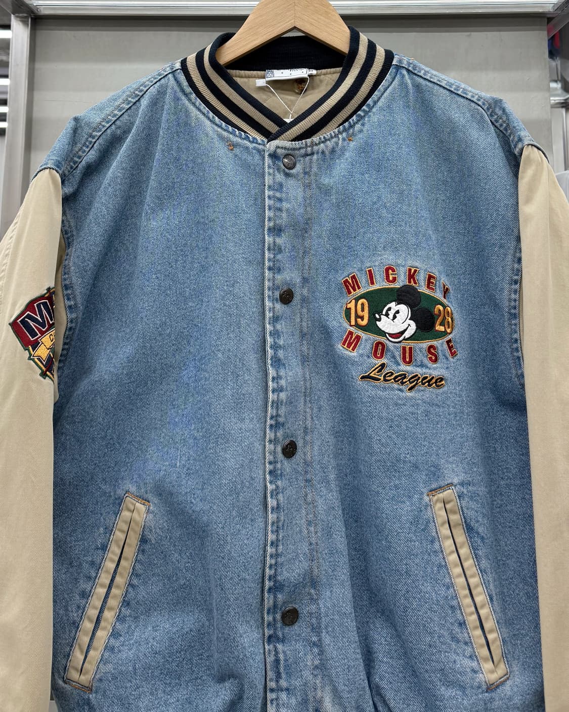 디즈니 00s 미키마우스 백로고 데님 바시티 자켓 상품이미지6