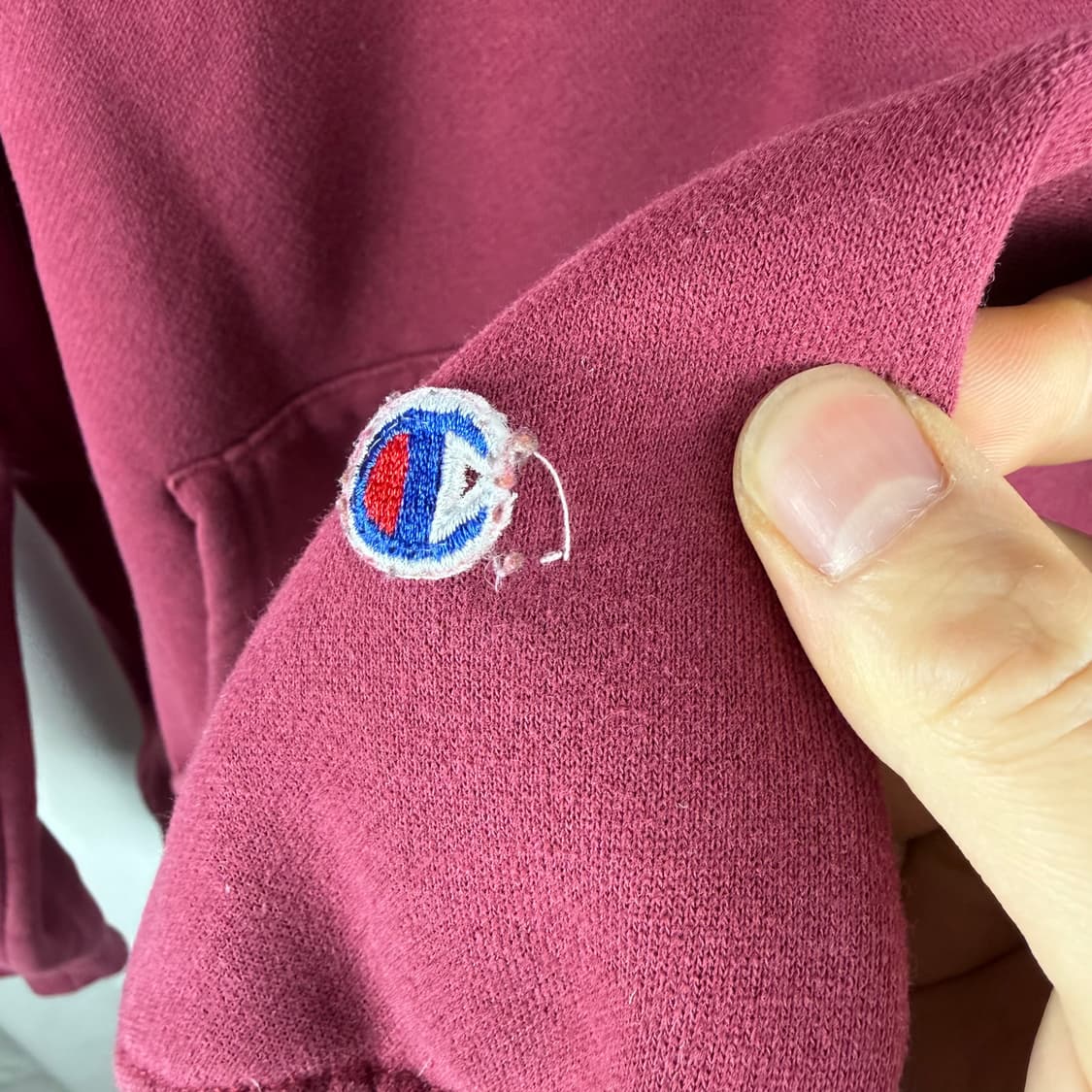 L) 챔피온 스탠다드 패치 로고 후드티 버건디 상품이미지6