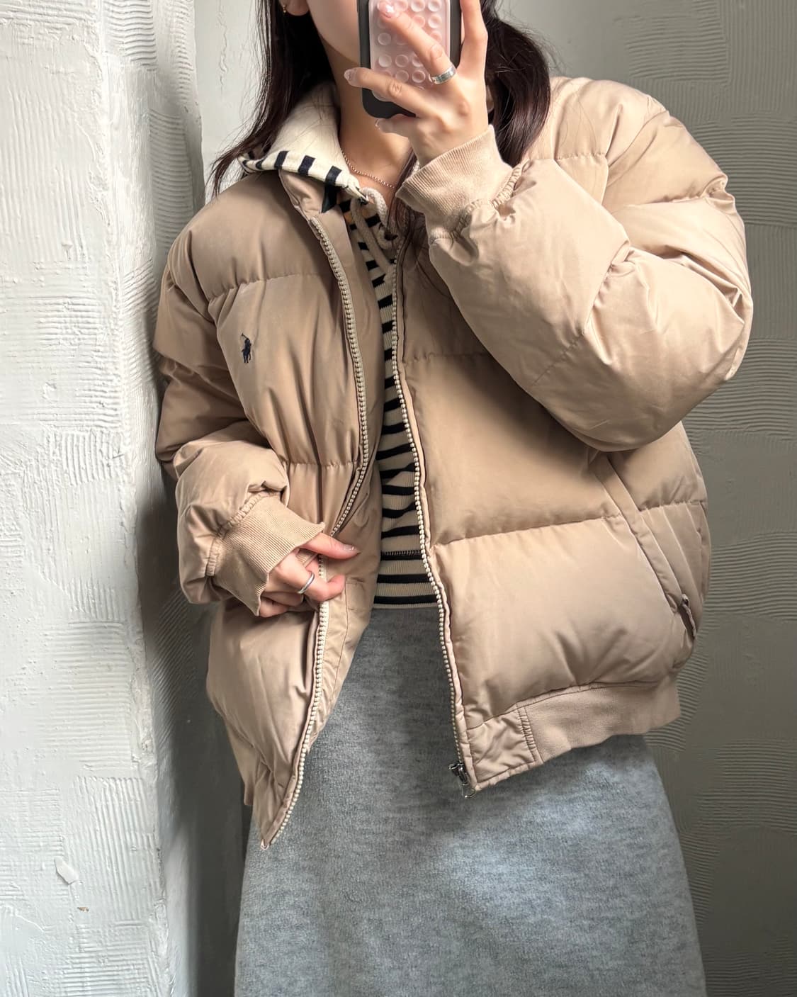 Polo 폴로 랄프로렌 90’s 베이지 컬러 푸퍼 다운 자켓 상품이미지1