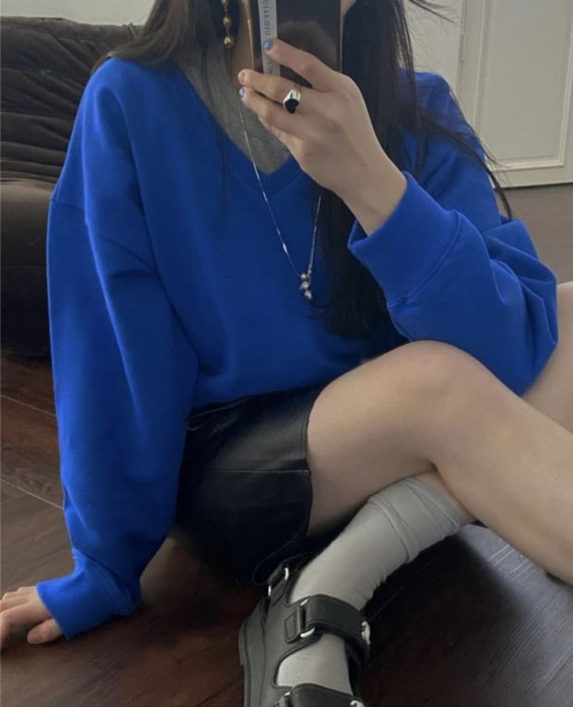 리바이브 revive 코발트블루 맨투맨 상품이미지2