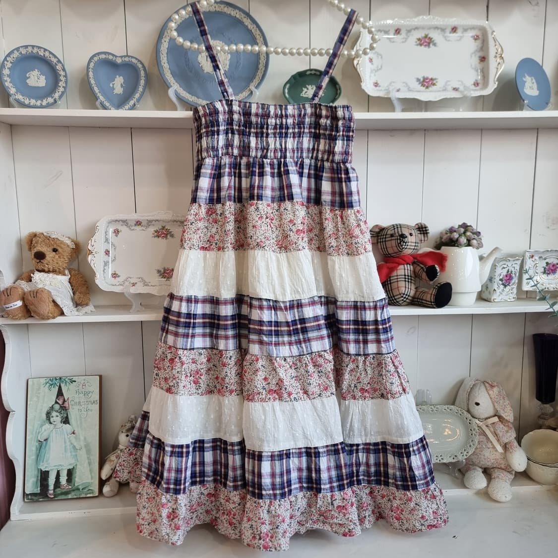 클레프 드 솔(CLEF DE SOL) 체크&플라워 패치원피스 상품이미지9