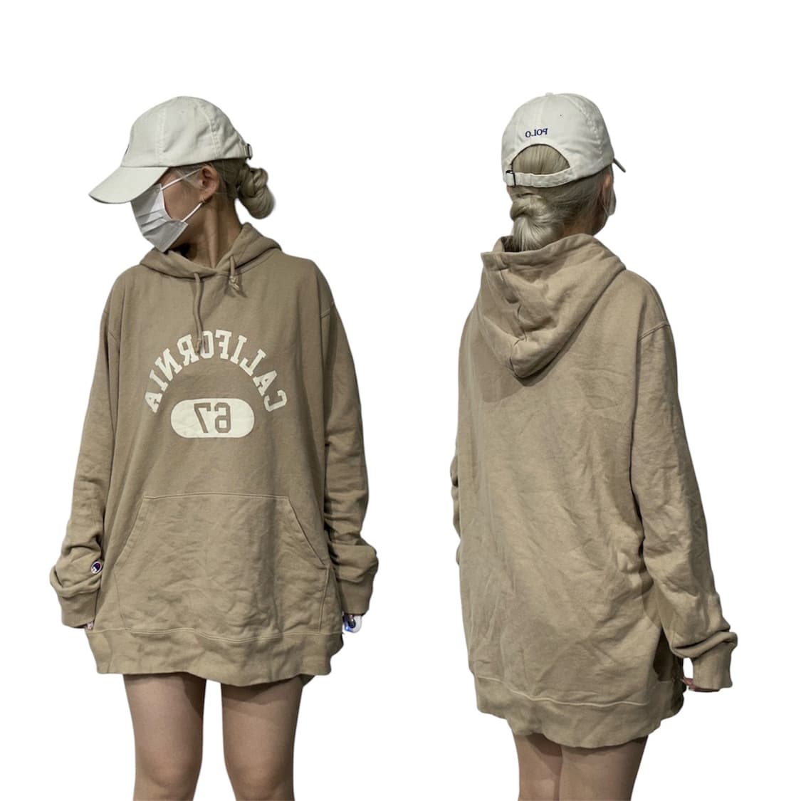 챔피온 켈리포니아 베이지 오버핏 후드티 XXL 상품이미지1