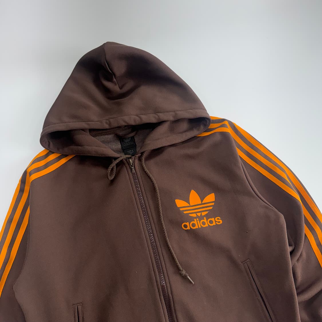 Adidas 아디다스 파이어로고 오렌지 브라운 져지 후드집업 상품이미지4