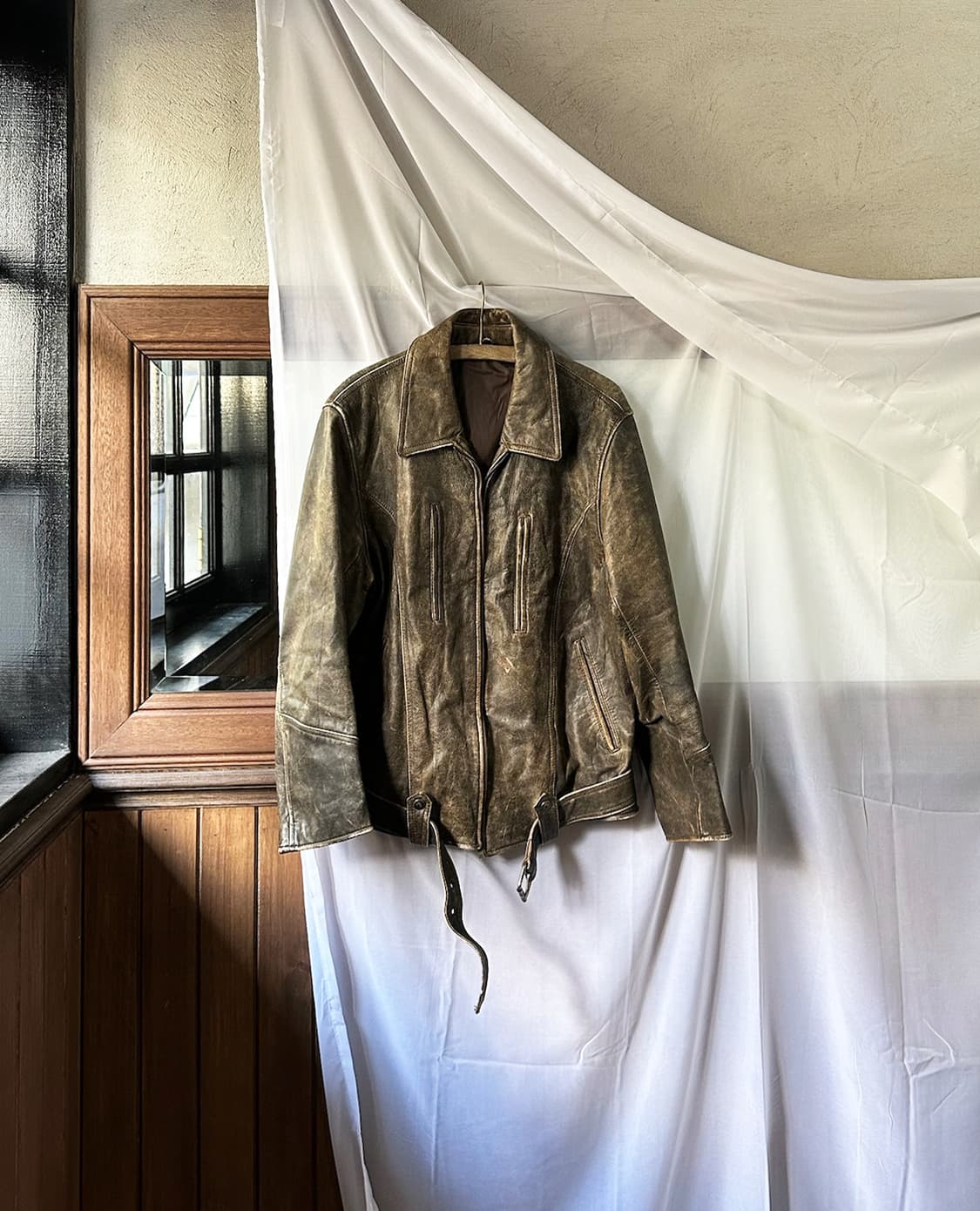 JPV distressed leather belt jacket 상품이미지4