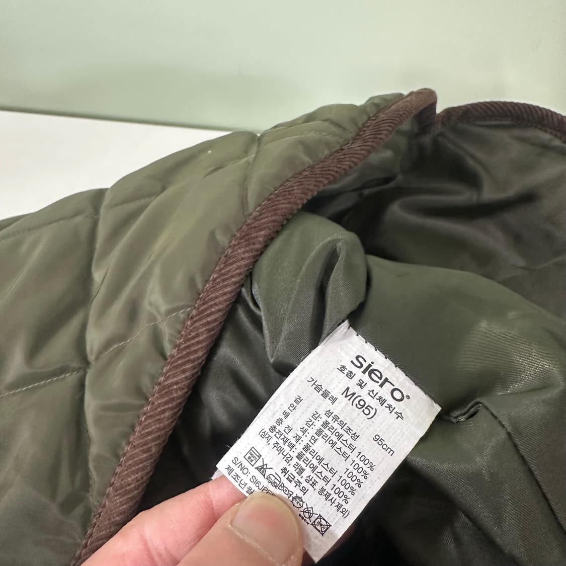 우먼M 시에로 카키 코듀로이배색 누빔 퀼팅자켓 상품이미지8