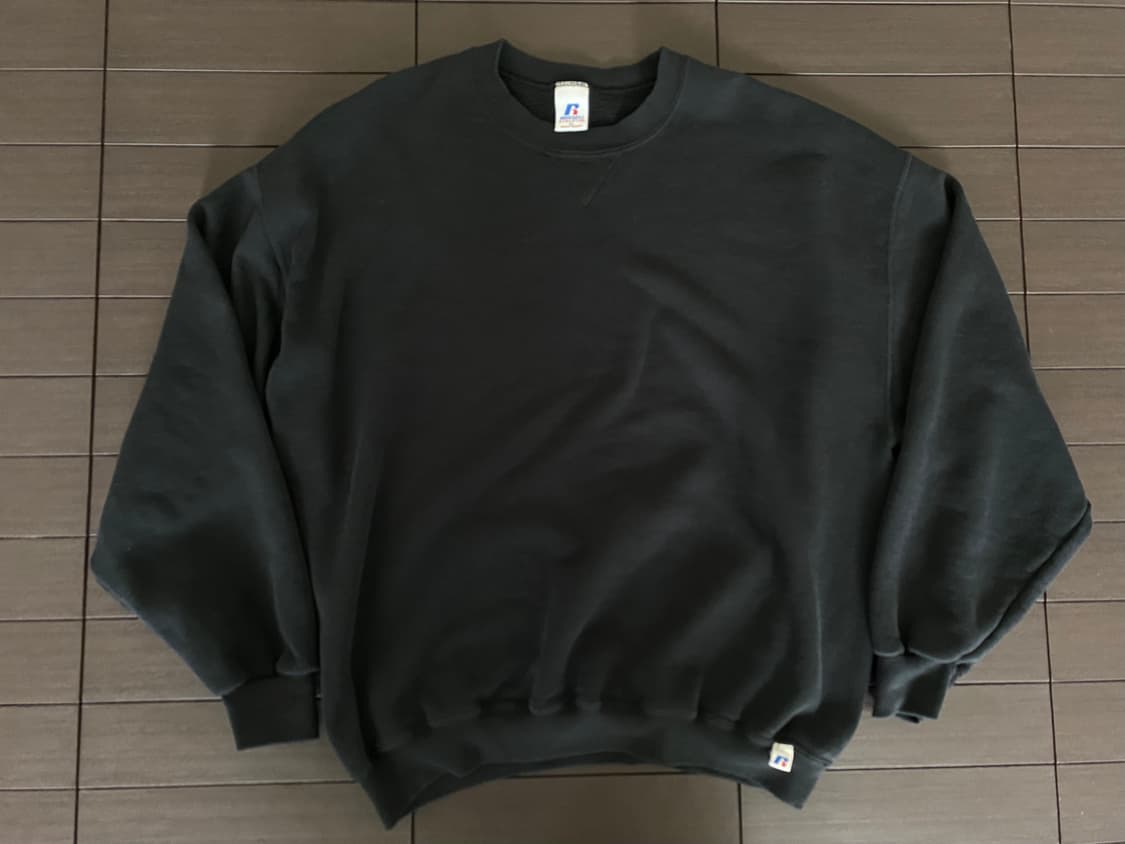 (XL) 00s 빈티지 러셀 스웻셔츠 블랙 상품이미지1