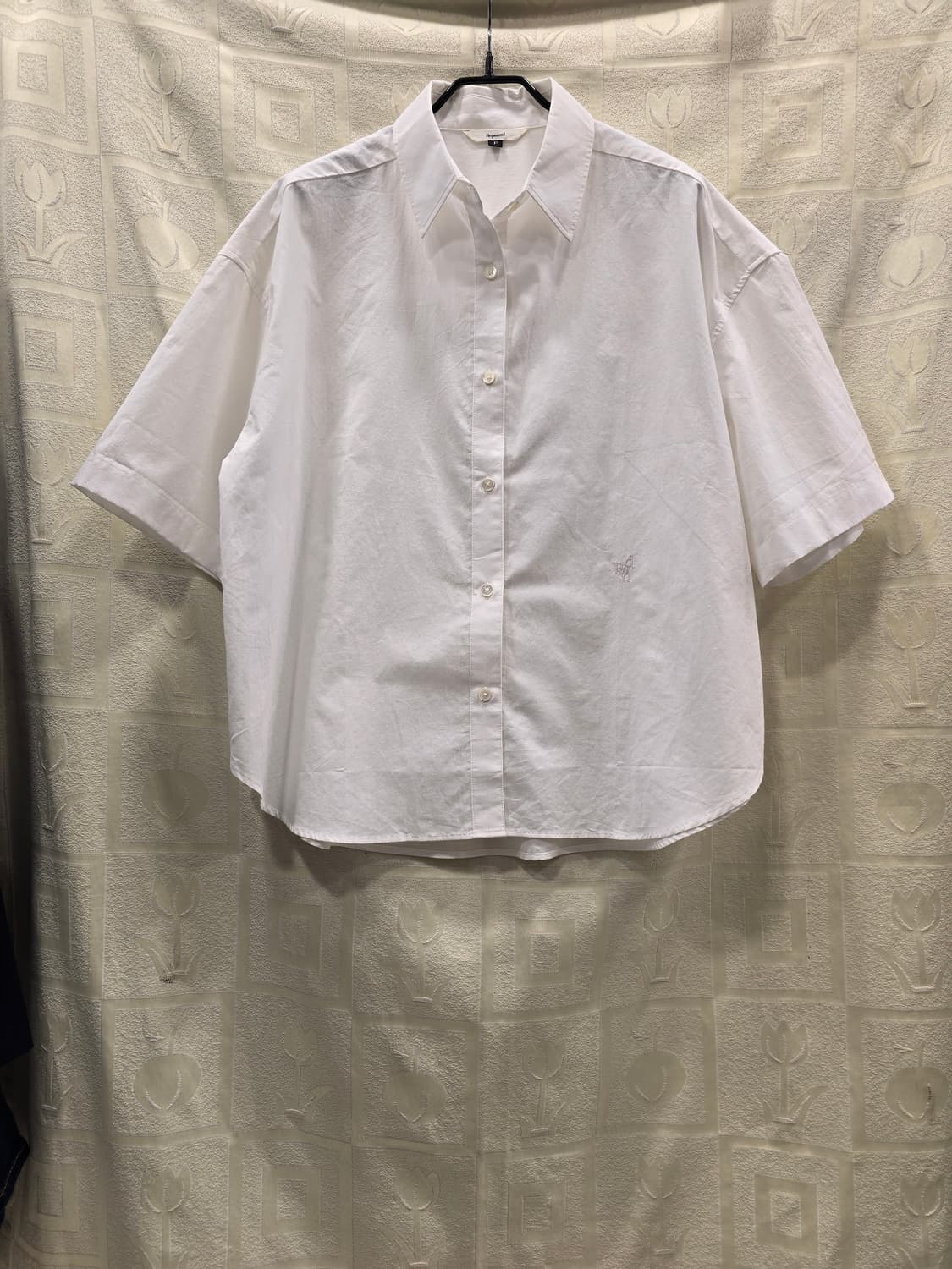 드파운드 depound 여성 화이트 코튼 반팔 셔츠 프리사이즈 상품이미지1