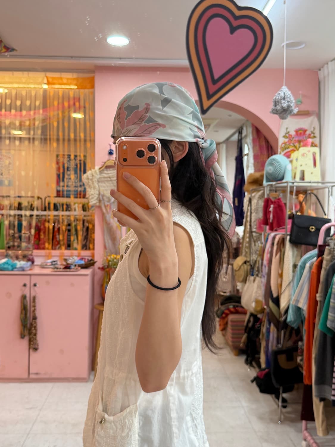 빈티지 파스텔 플로럴 스카프 상품이미지3