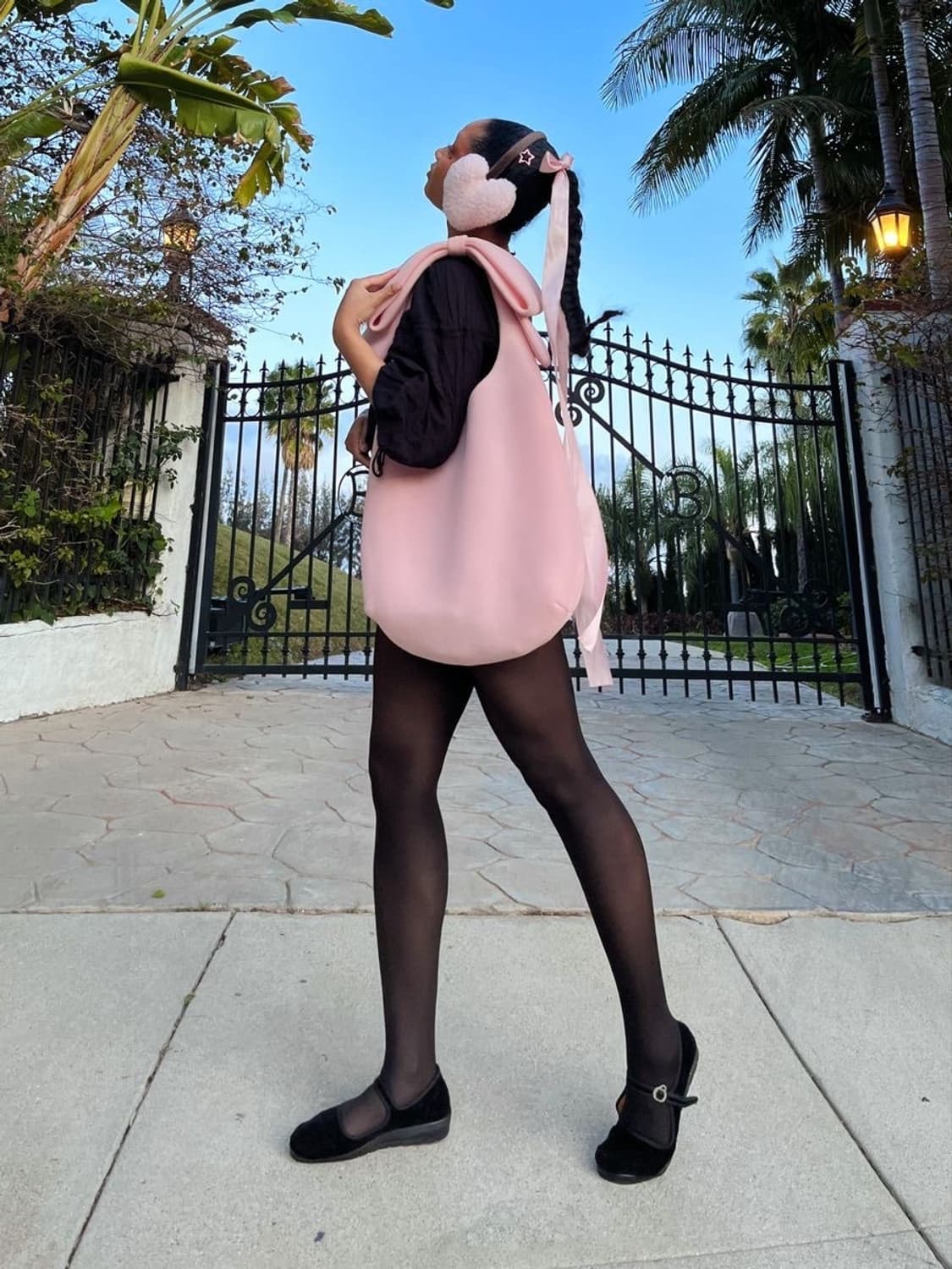 시몬로샤 h&m 핑크 리본백 토트백 보우백 상품이미지2